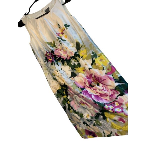 Ann Taylor Petites Floral Garden Sleeveless Sheath Dress 8P Silk Blend RR10490 - Picture 1 of 9